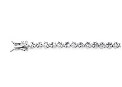 Silver Plated CZ Studded Tennis Bracelet